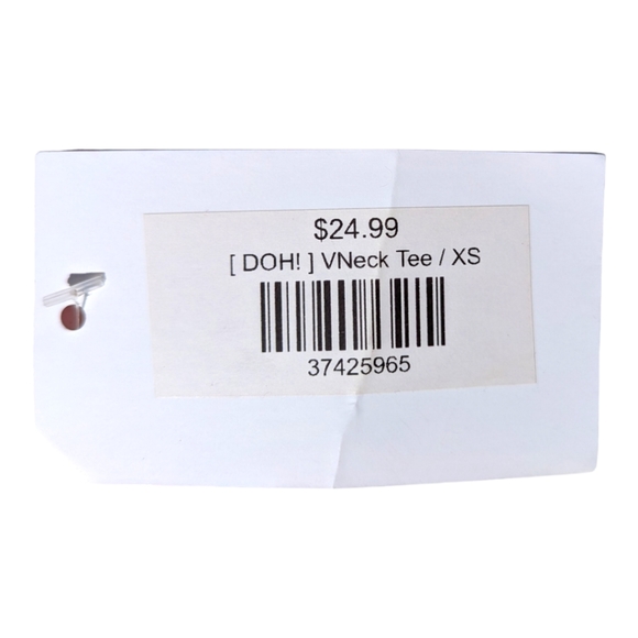 90's Experience Womens "Doh" The Nineties Simpson's VNeck Tee - Picture 6 of 6